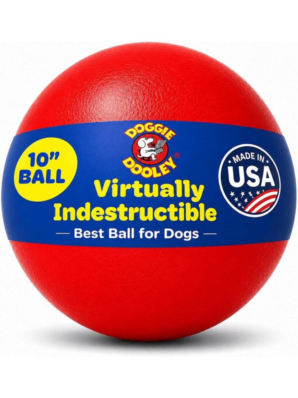 Indestructible 10" Dog Ball Toy for Large Breeds - Interactive, Floats, Durable